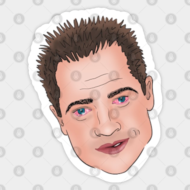 Brendan Fraser Crying Eyes Dank Meme Sticker by Barnyardy